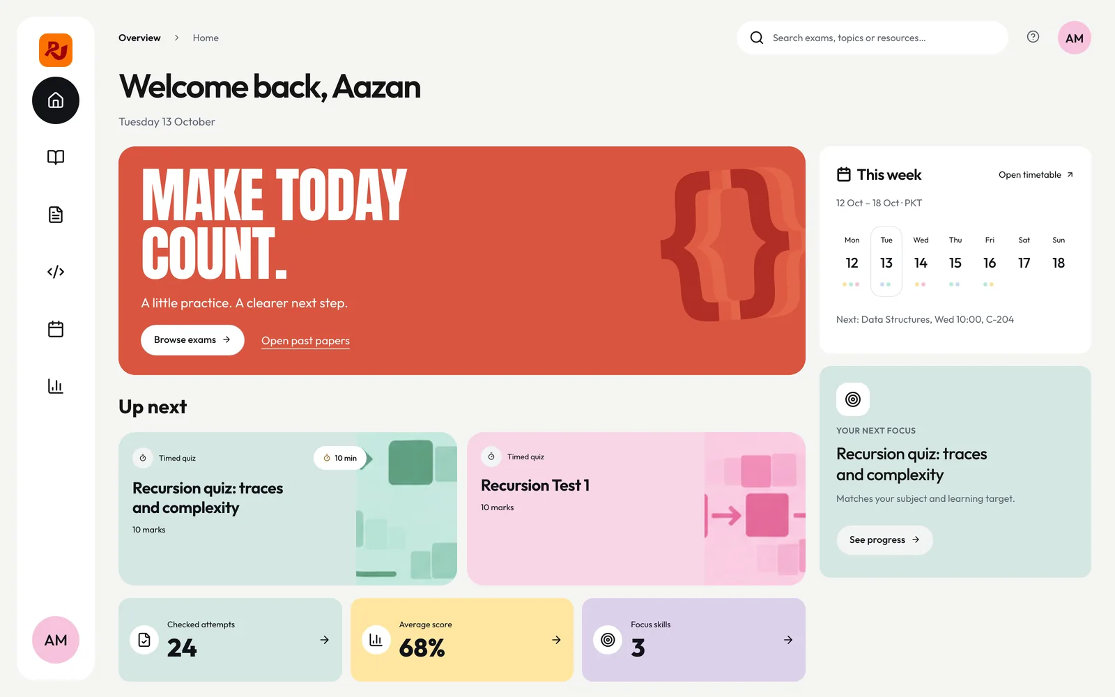 Web dashboard with a demo account and sample data