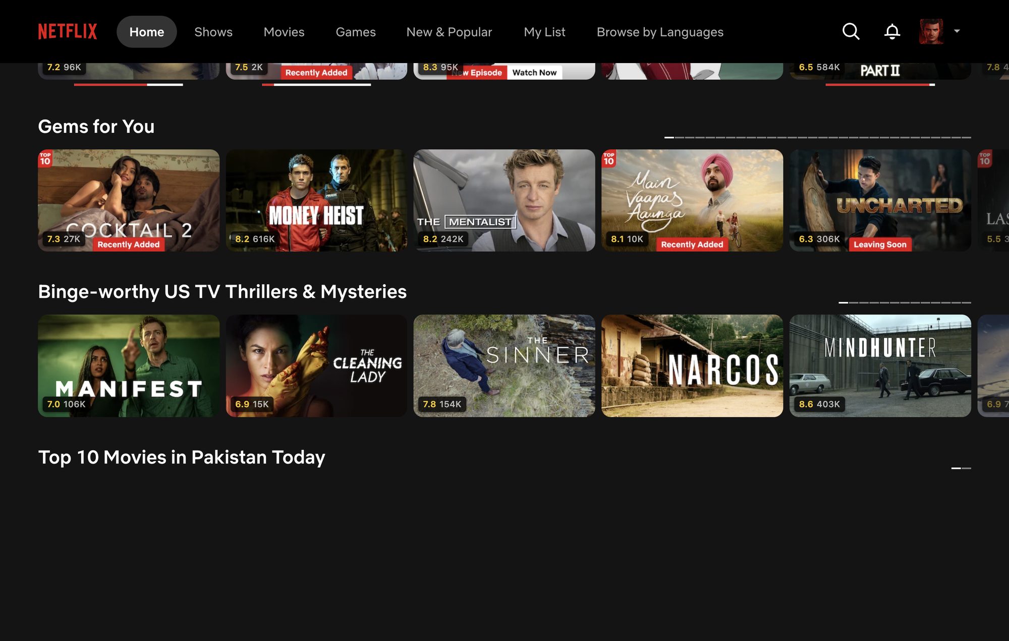 Netflix catalogue with IMDb score badges